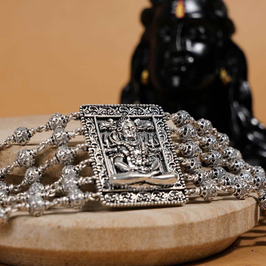 Shiva Six Line Silver Bracelet