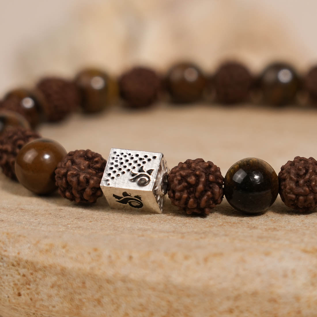 Rudraksha with Tiger Eye Stone Bracelet