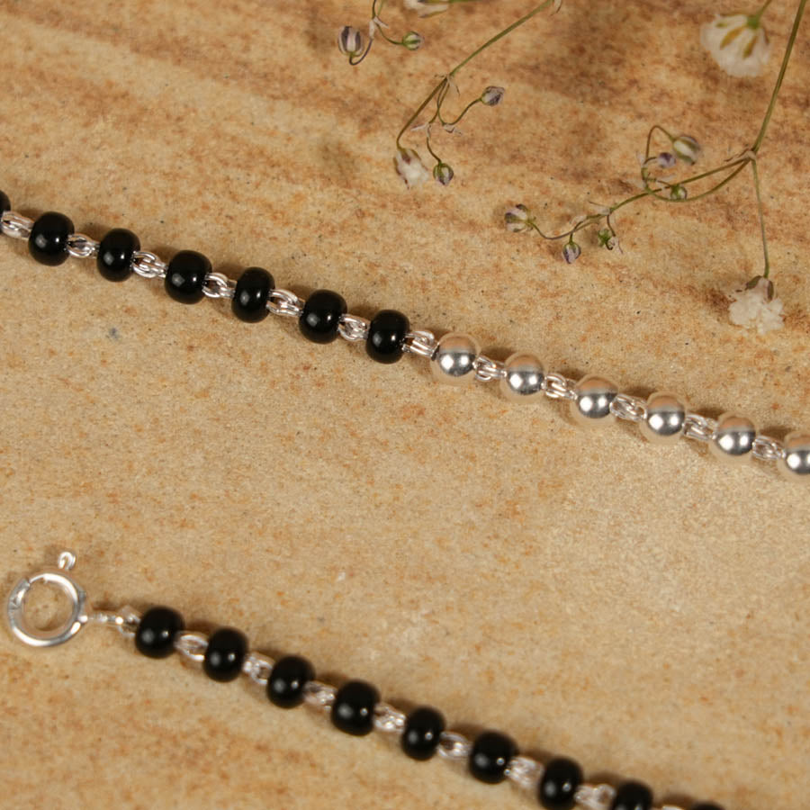Best Black and Silver Beads Nazariya for Kids