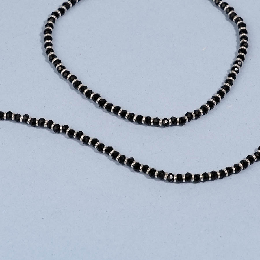 Real Black beads silver Anklets for women