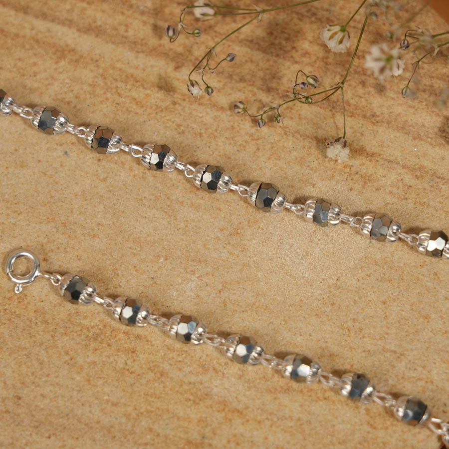 Silver Beads in A Greyish Tone Nazariya for Kids