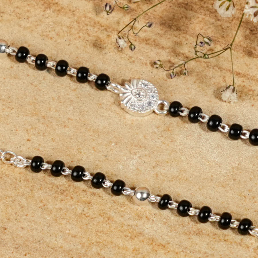 Black Beads Flower Nazariya for Kids
