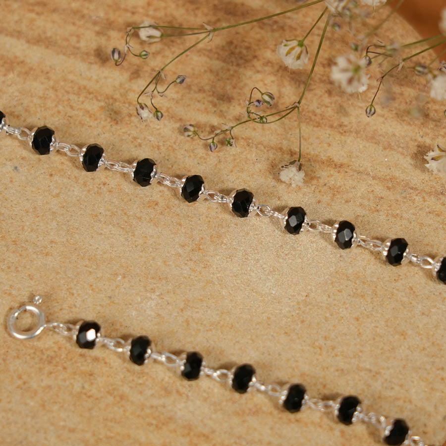 Powerful Black and Silver Beads Nazariya for Kids