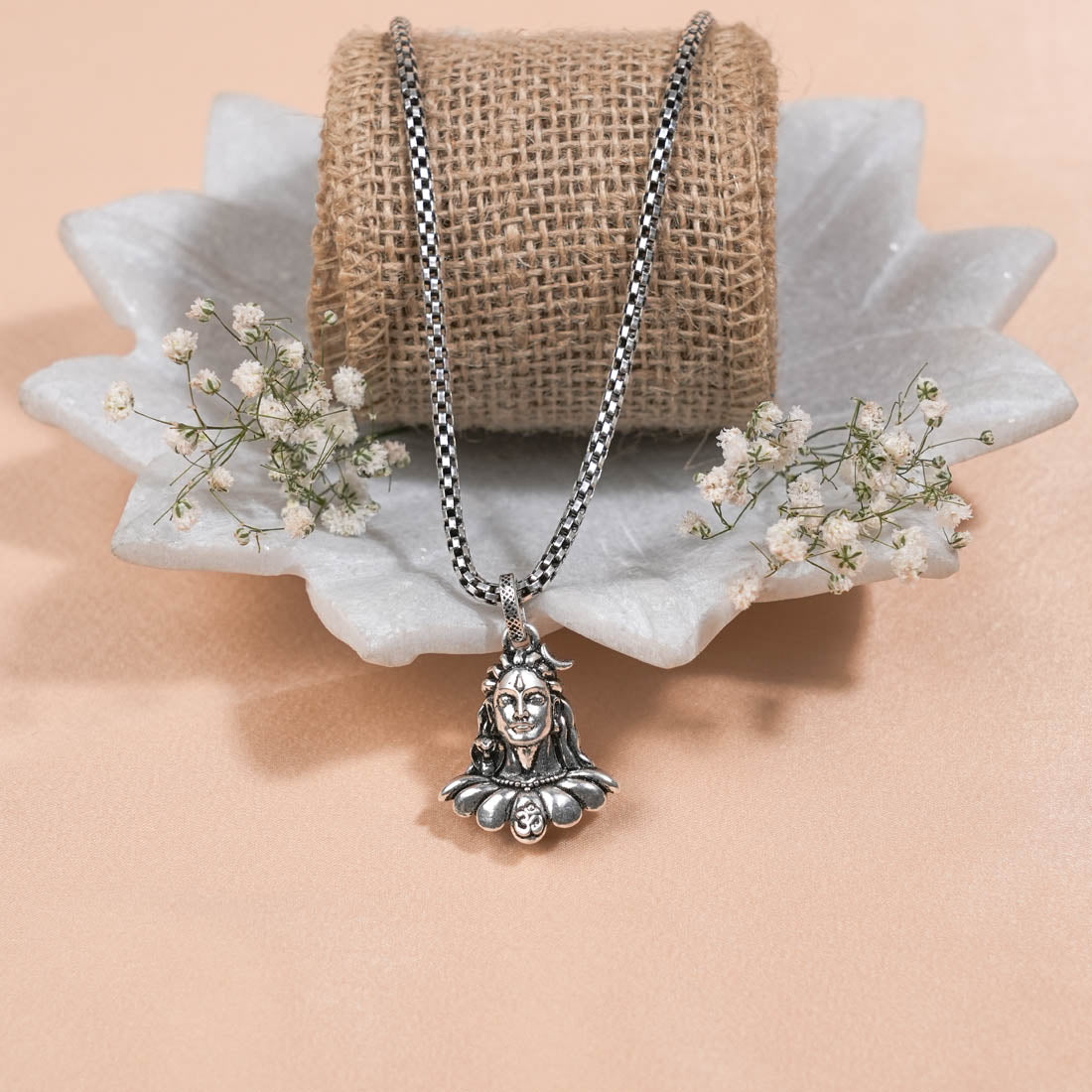 Authentic Adiyogi Pendant with Chain Silver 92.5