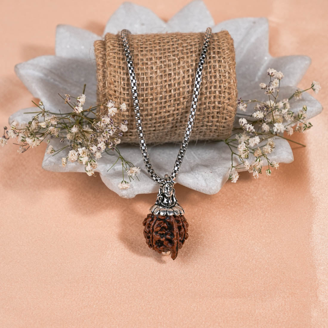 Authentic Adiyogi Pendant (Ganesh Mukhi Nepali Rudraksha) With Chain