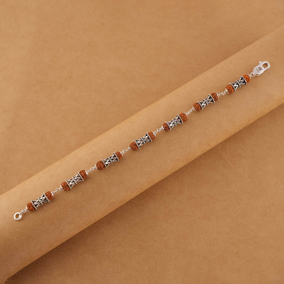 Buy Rudraksha Silver Damaru Bracelet