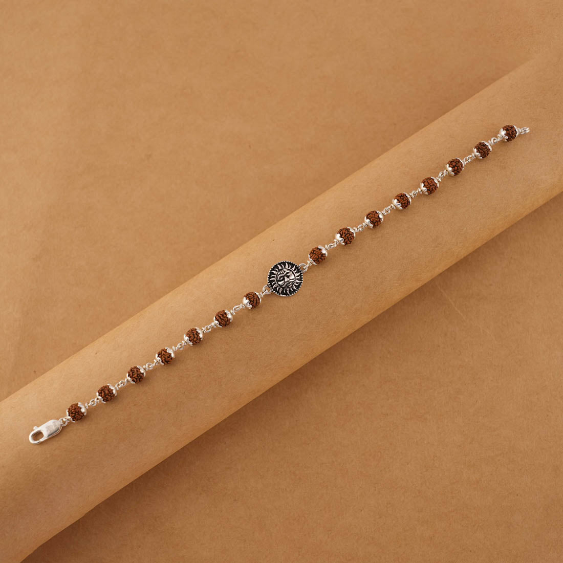 Orignal Rudraksha Silver Suryadev Bracelet