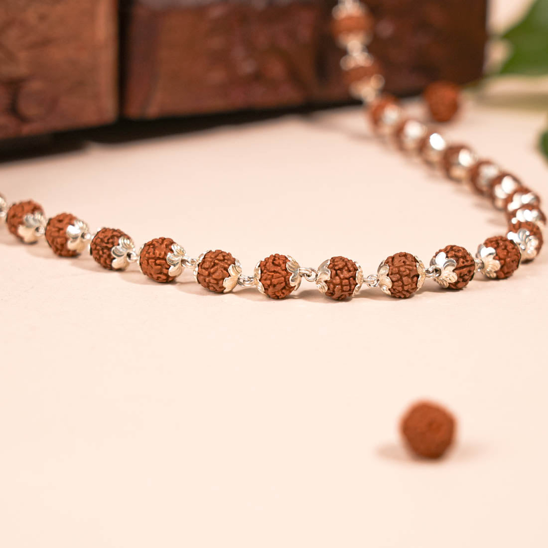 Rudraksha Silver Mala ( 8 – 9 mm Rudraksha Size)