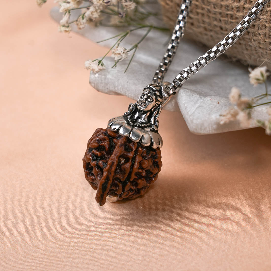 Adiyogi Pendant (Ganesh Mukhi Nepali Rudraksha) With Chain