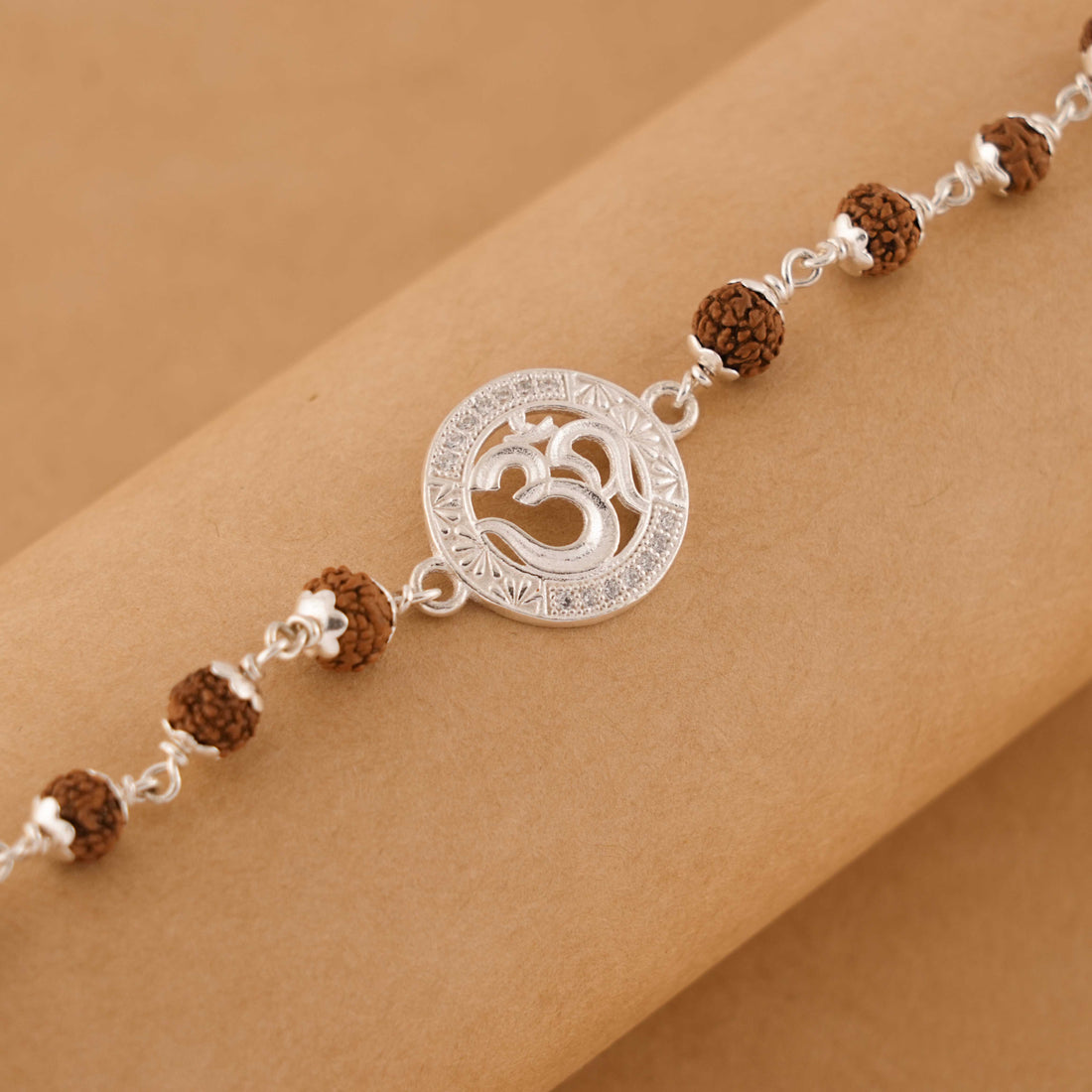 Rudraksha Silver Bracelet With Om