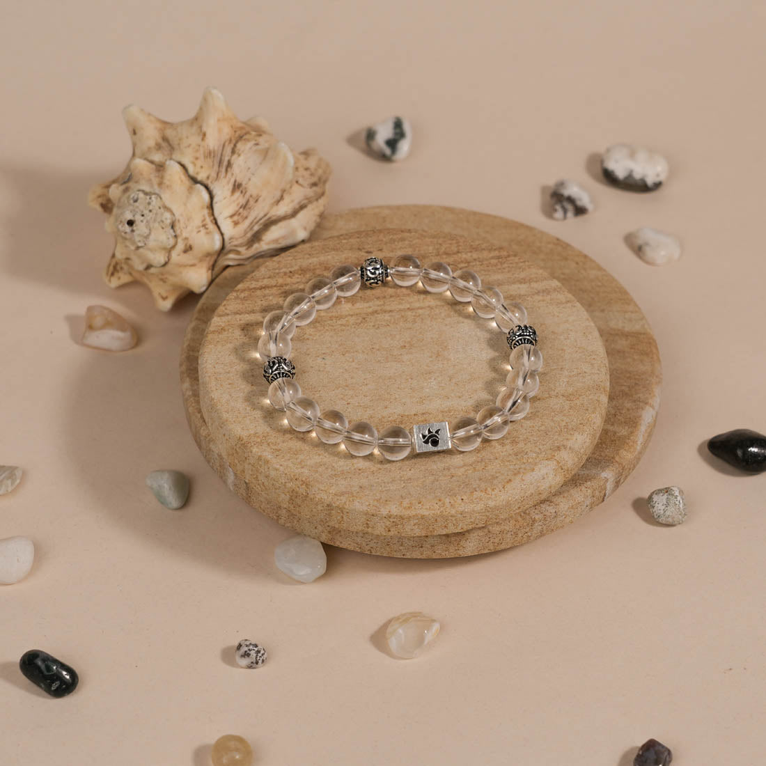 Authentic Spatik Beads with Om Silver Beads Bracelet