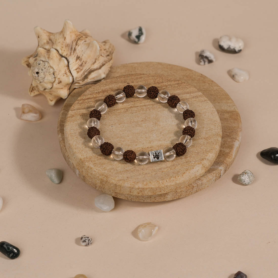 Authentic Rudraksha with Spatik Beads Bracelet