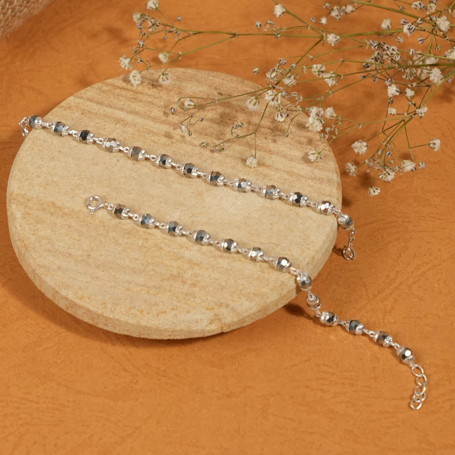 Authentic Silver Beads in A Greyish Tone Nazariya for Kids