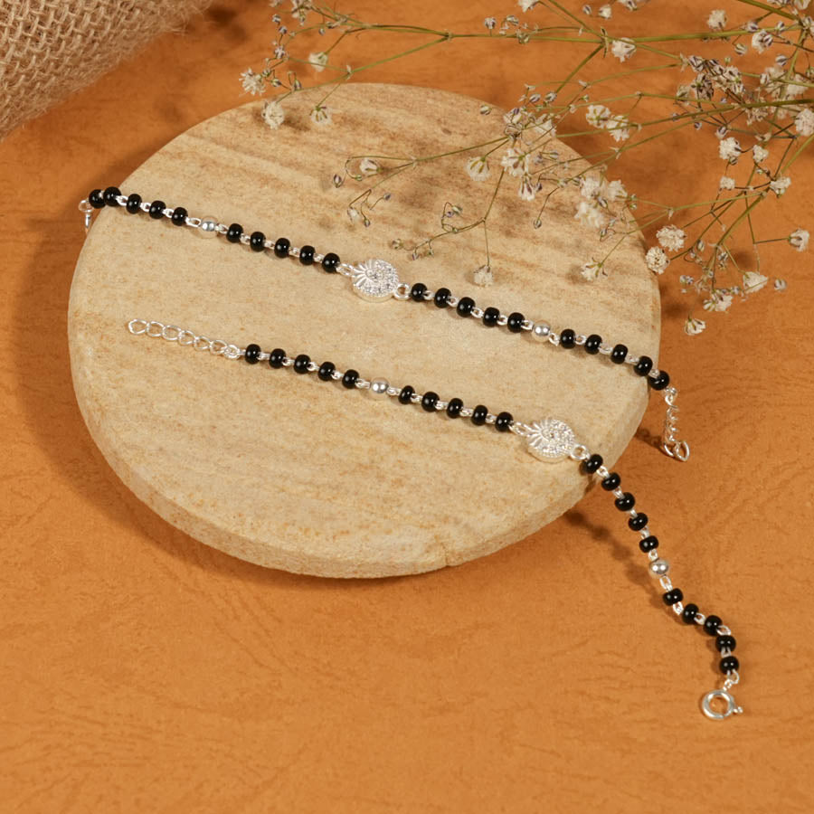 Authentic Black Beads Flower Nazariya for Kids