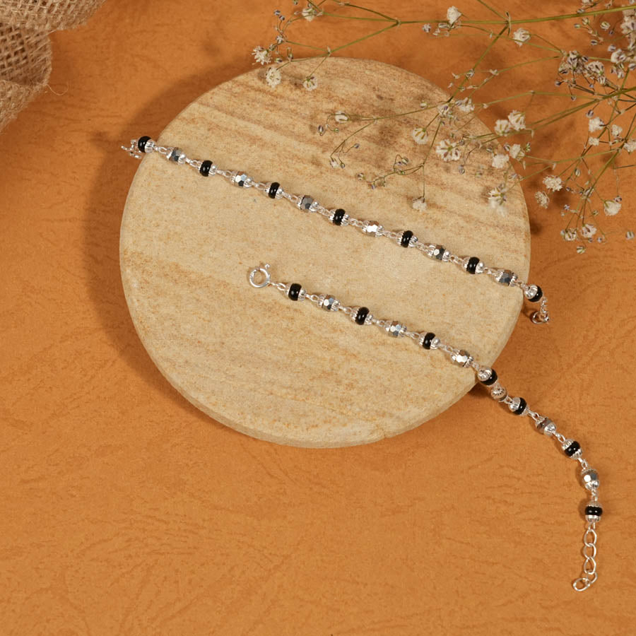 Authentic Black and Silver Alternate Beads Nazariya for Kids