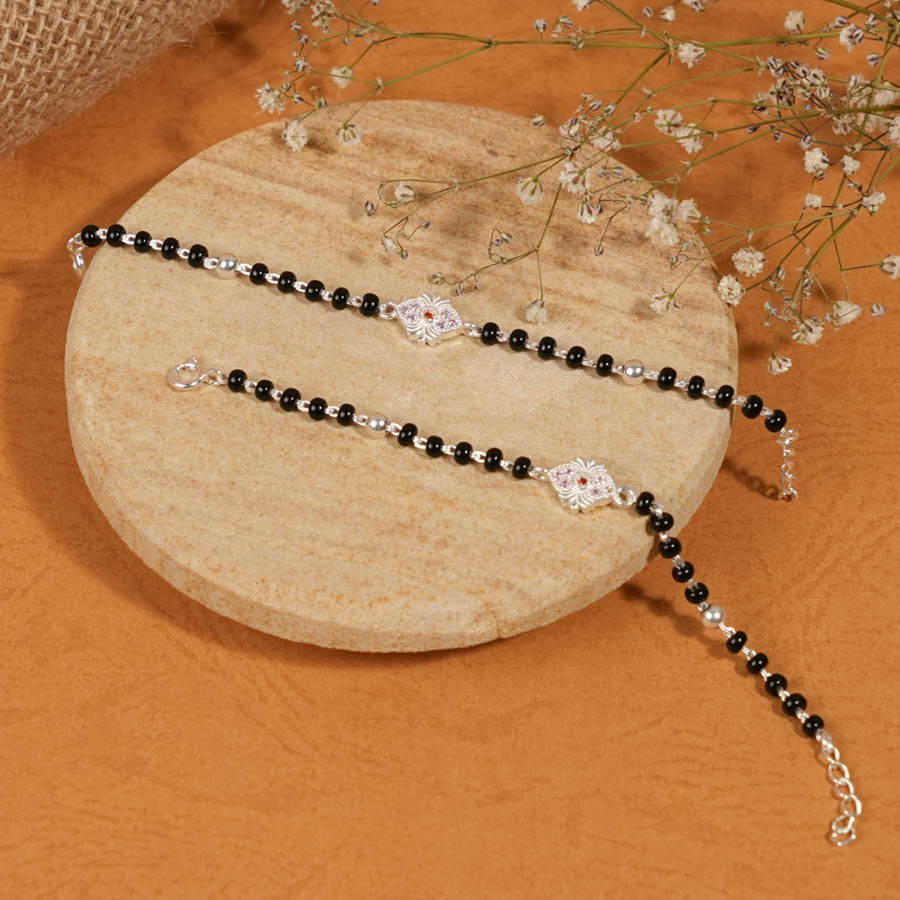 Authentic Black Beads Silver Designer Nazariya for Kids