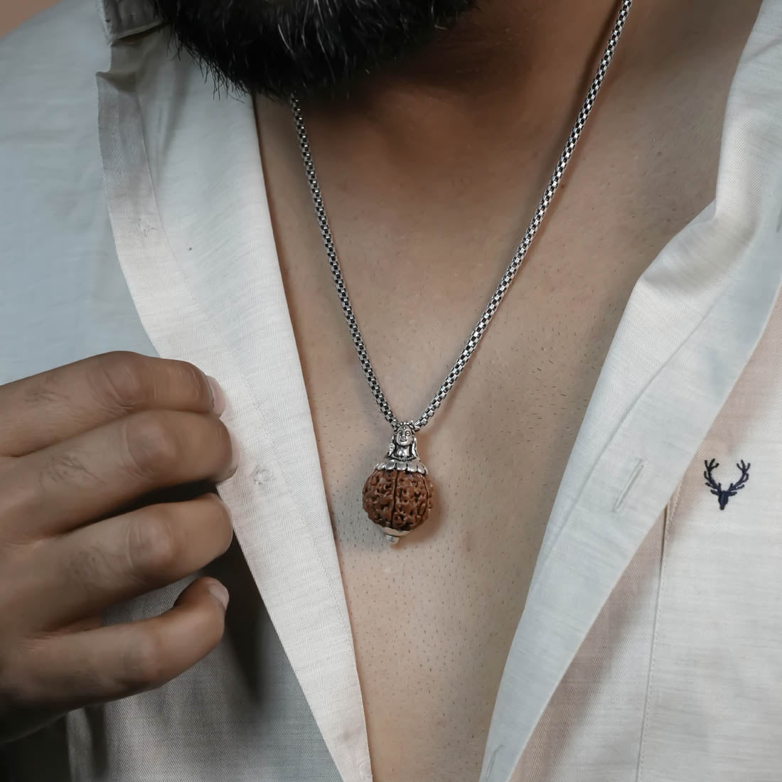 Orignal Adiyogi Pendant (6 Mukhi Nepali Rudraksha) With Chain