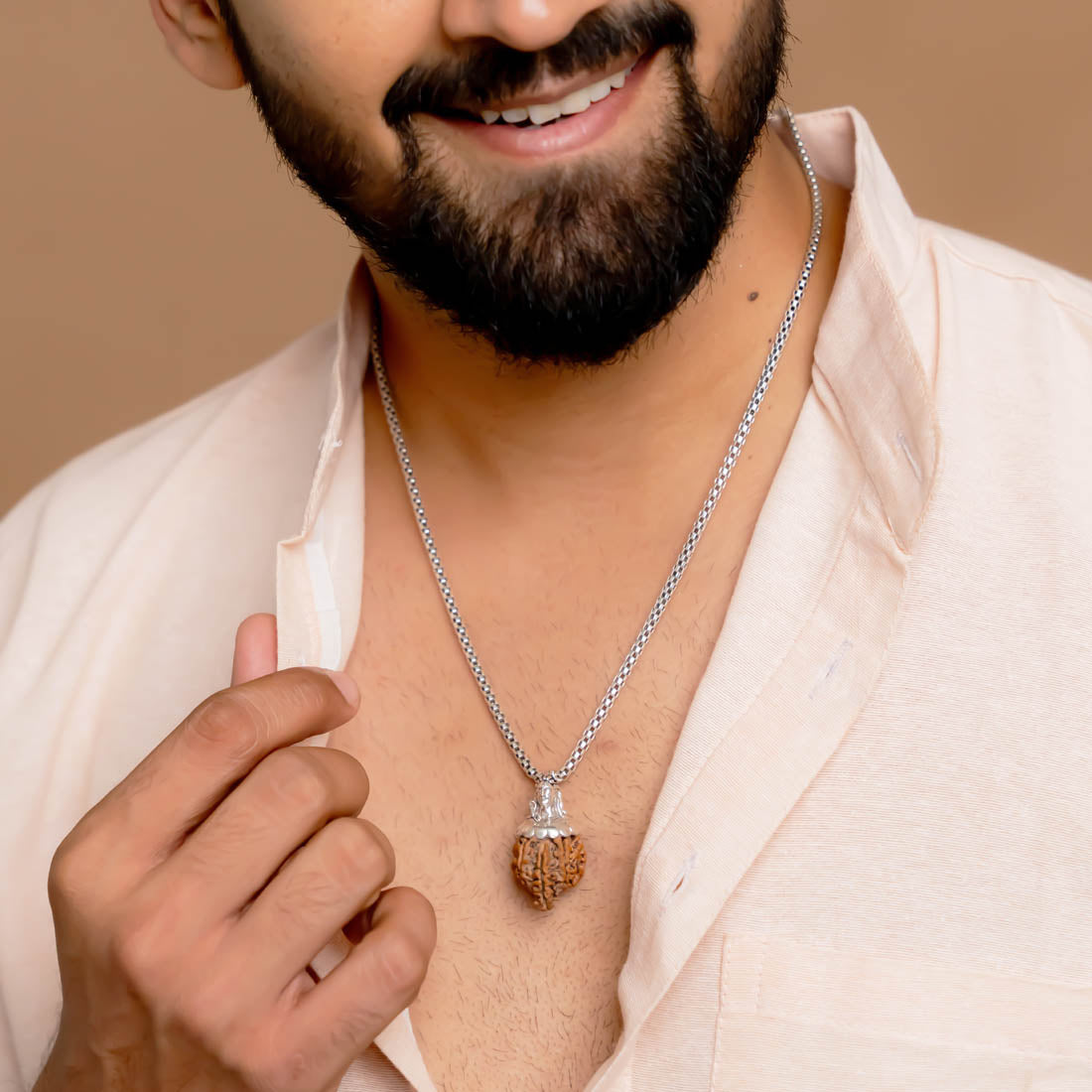Orignal Adiyogi Pendant (Ganesh Mukhi Nepali Rudraksha) With Chain