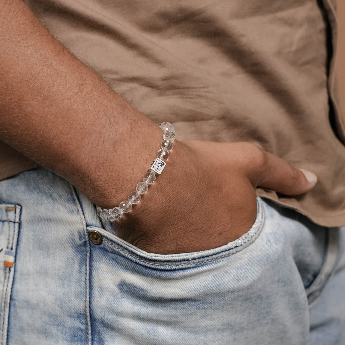 Organic Spatik Diamond Cut Beads Bracelet