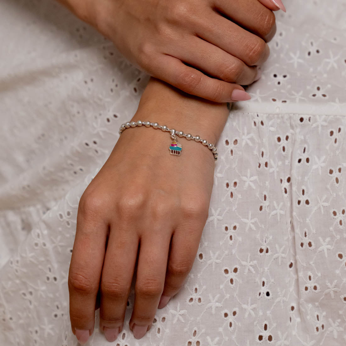 Silver Bracelet with Ice-Cream for Women