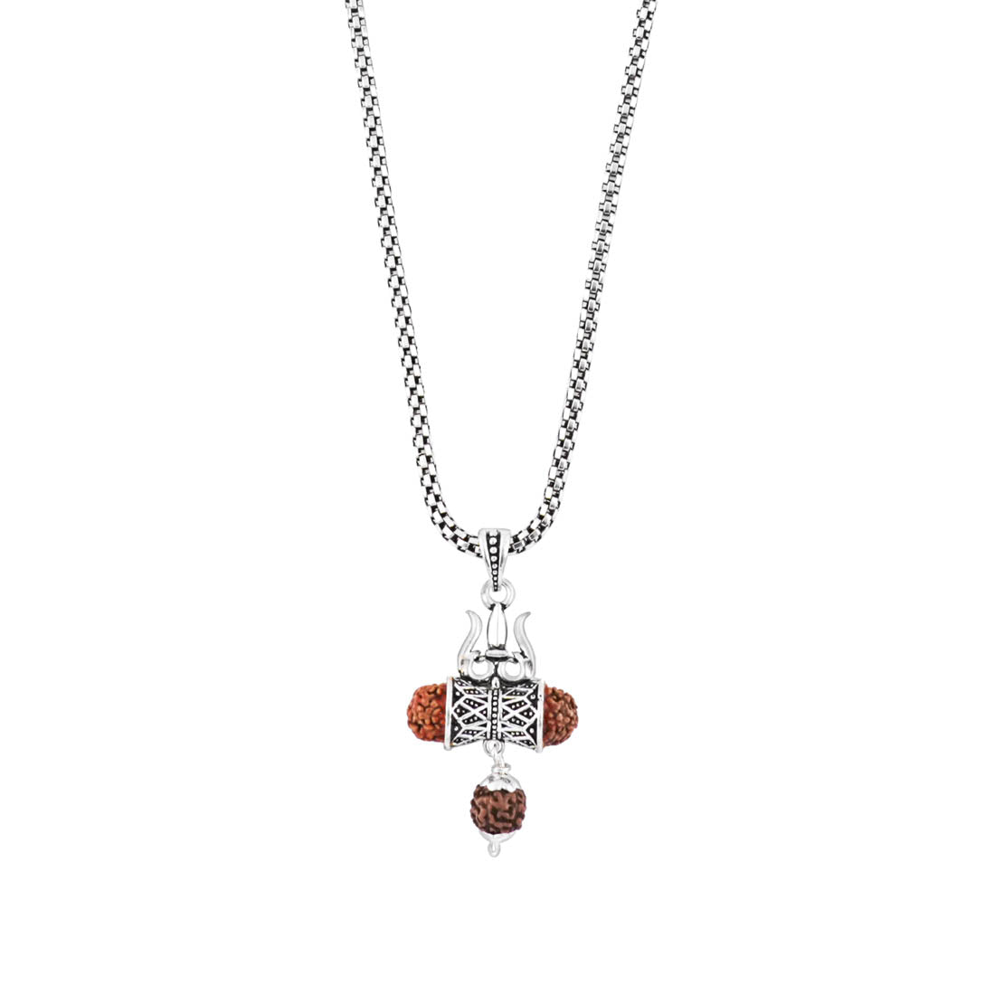 Rudraksha Trishul and Damru Pendant