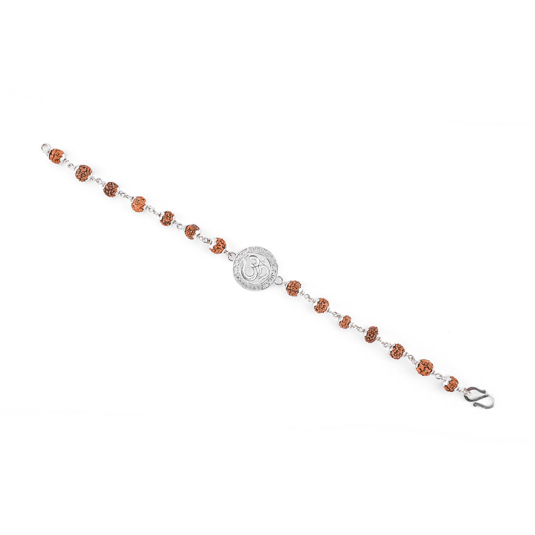 Orignal Rudraksha Silver Bracelet With Om