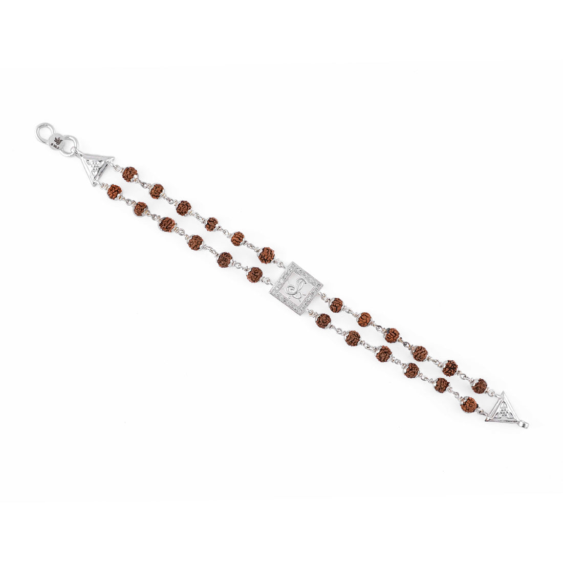 Rudraksha Silver Naag Double Line Bracelet