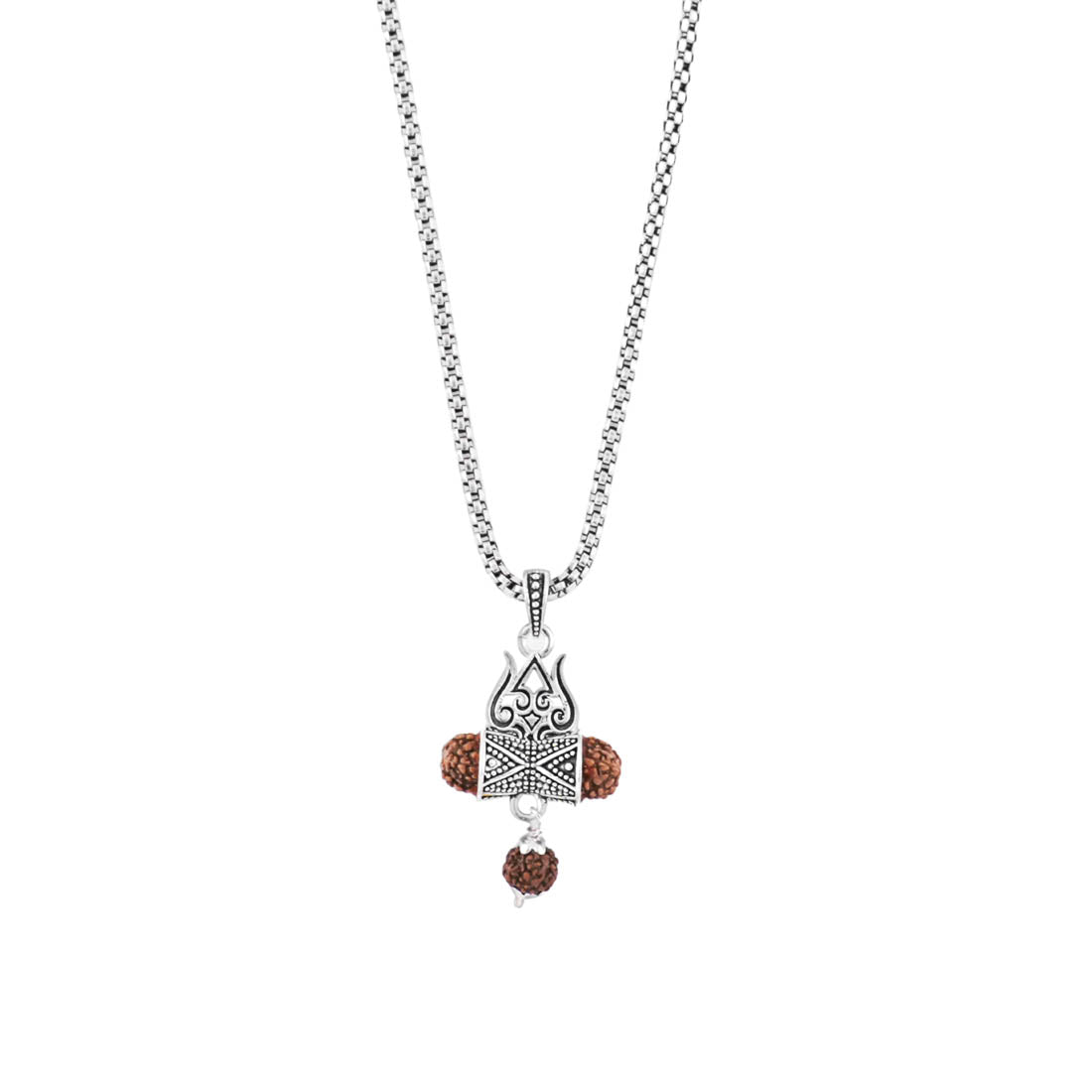 Rudraksha Trishul Damru Pendant
