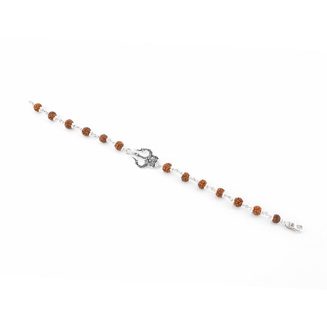 Rudraksha Silver Trishul Bracelet