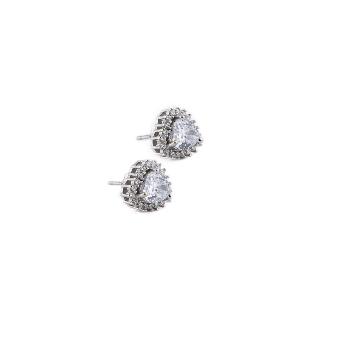 Silver Set Chain Pendant and Earrings with Sparkling Stones for Women