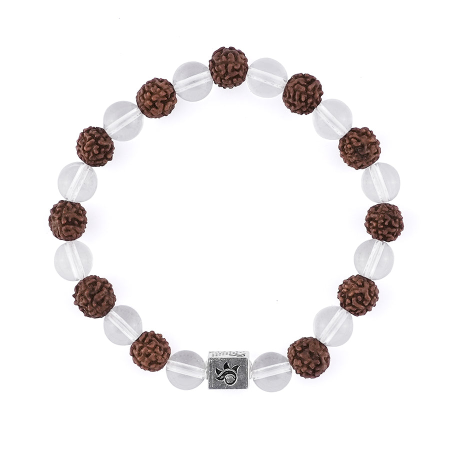 Rudraksha with Sphatik Beads Bracelet