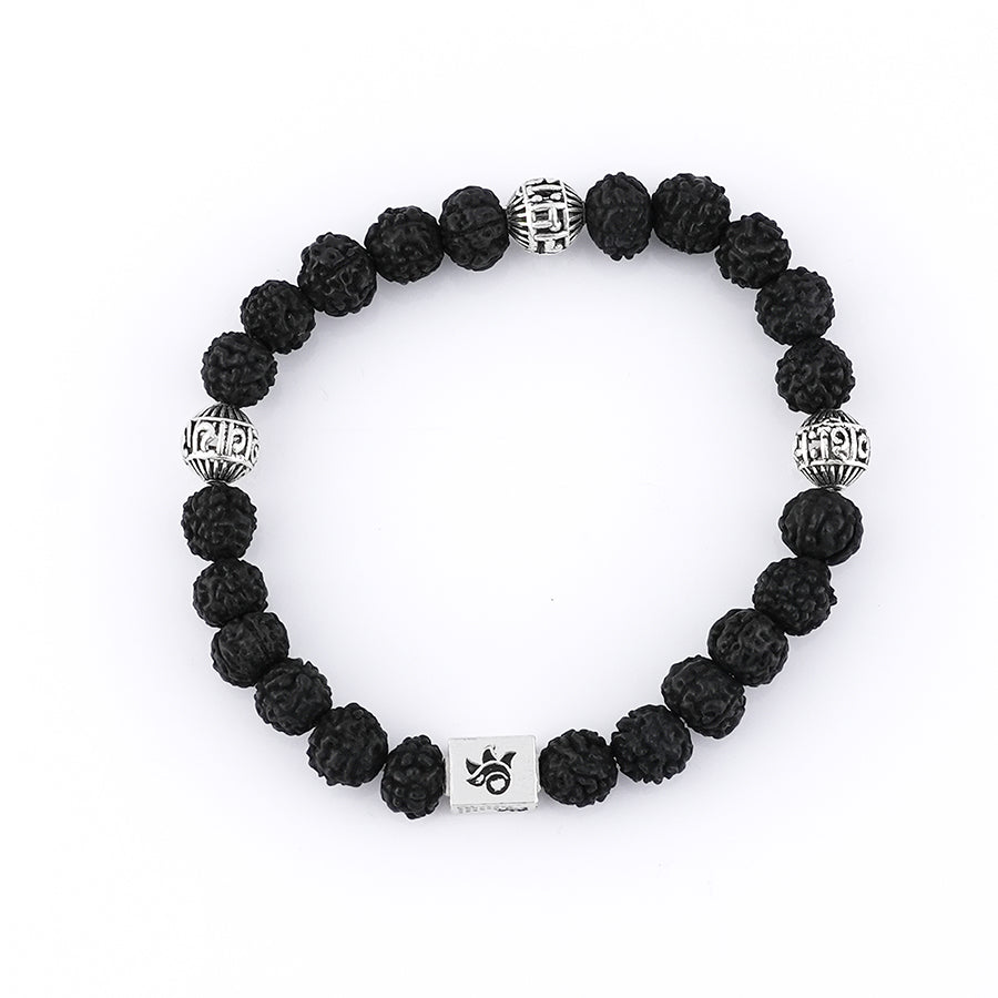 Black Rudraksha with Om Namah Shivay Bracelet