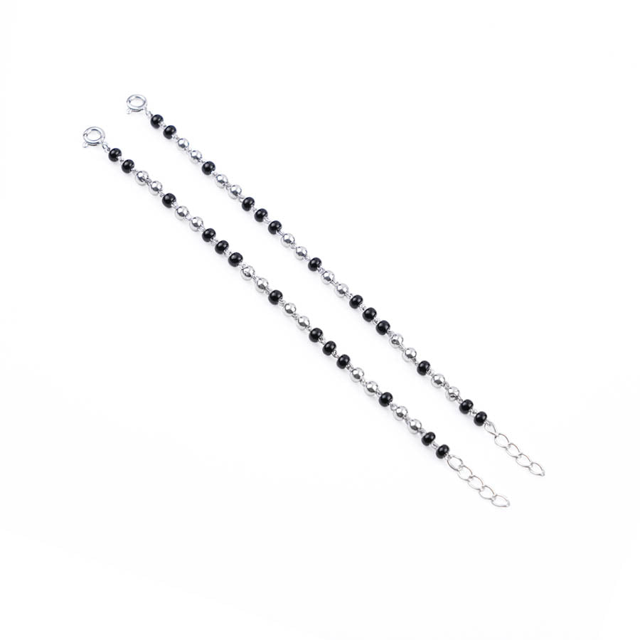 Black and Silver Beads Pattern Nazariya for Kids