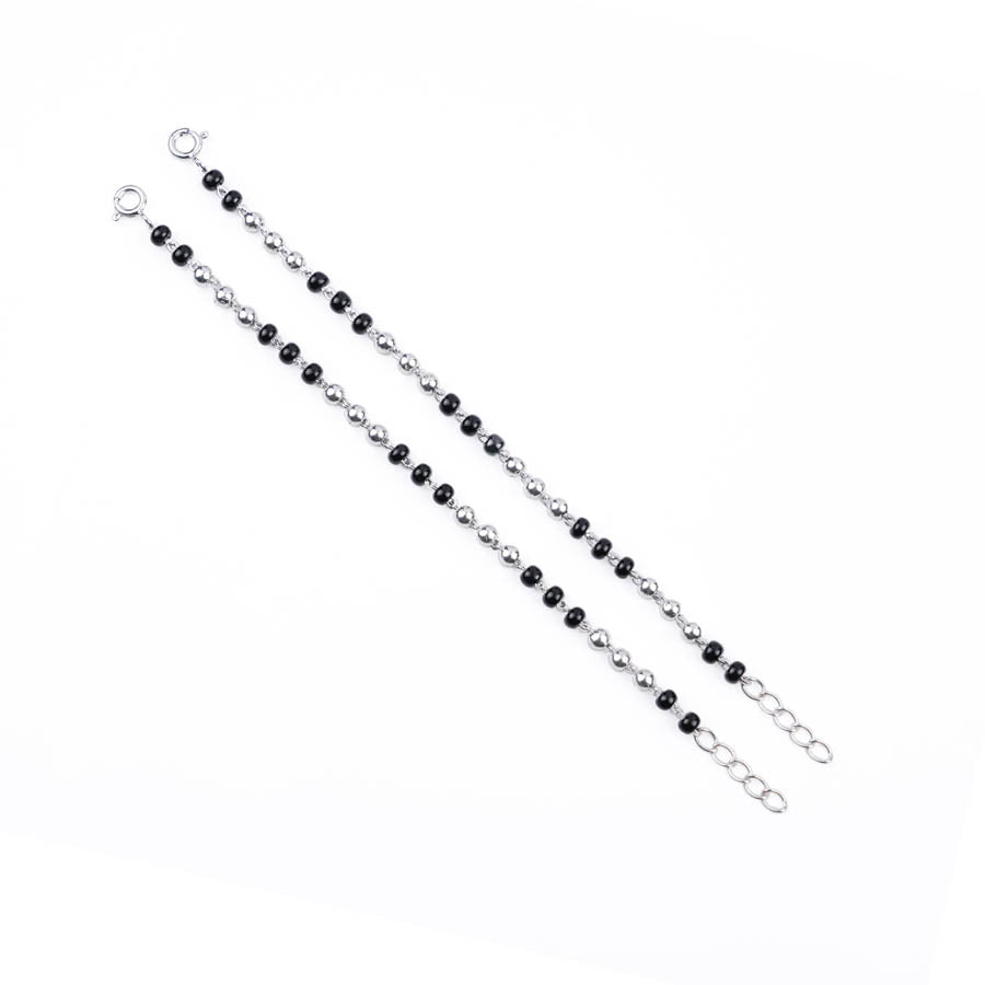 Real Black and Silver Beads Nazariya for Kids