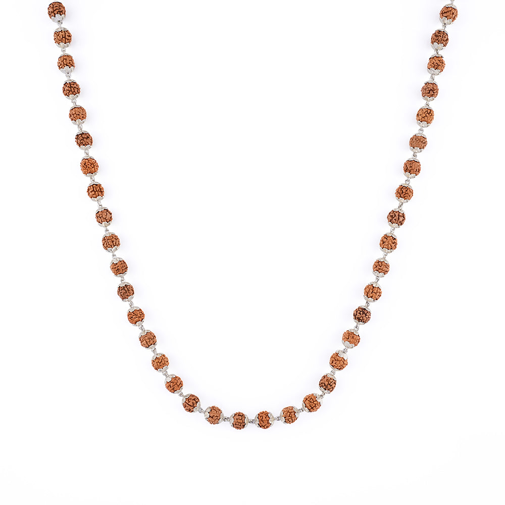 Rudraksha Silver Mala ( 8 – 9 mm Rudraksha Size)