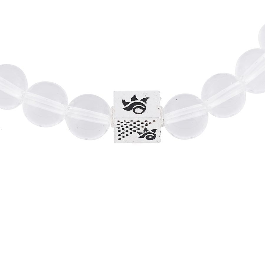 Spatik Beads with Om Silver Beads Bracelet