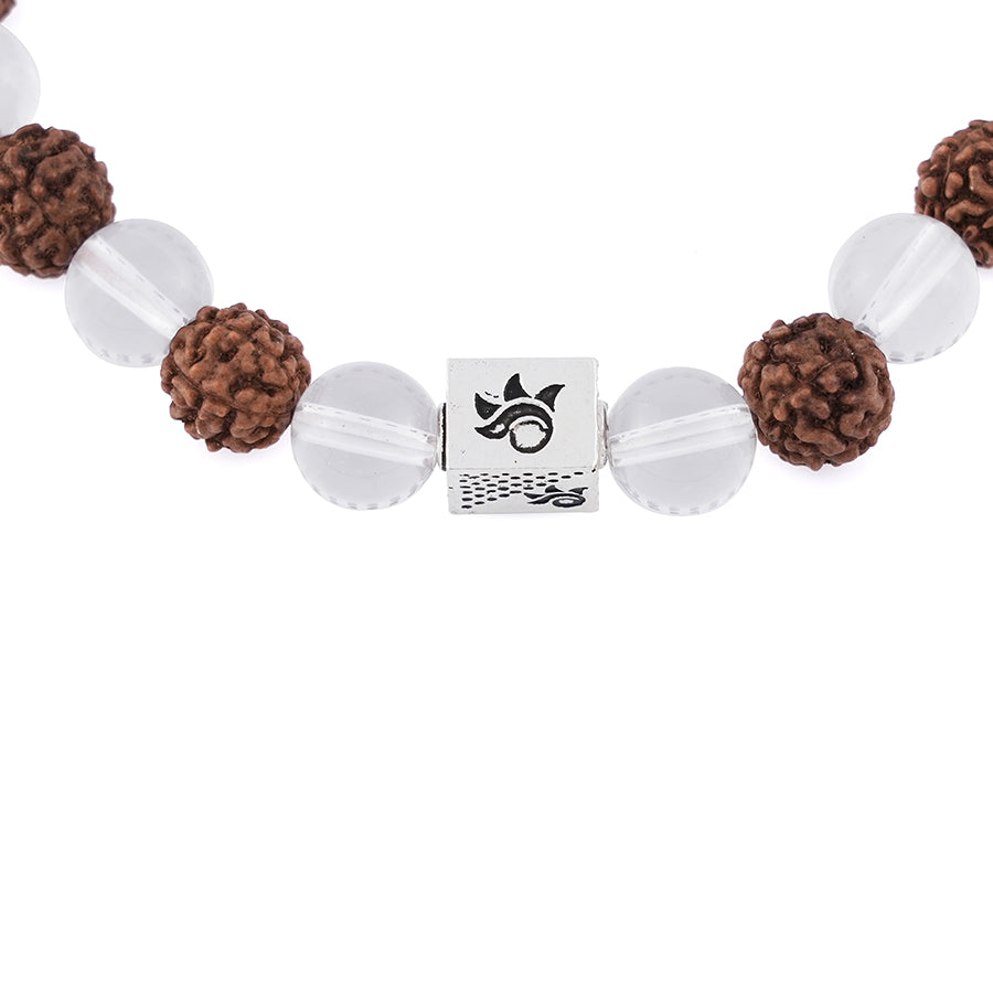 Rudraksha with Sphatik Beads Bracelet