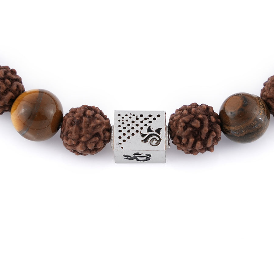 Rudraksha with Tiger Eye Stone Bracelet