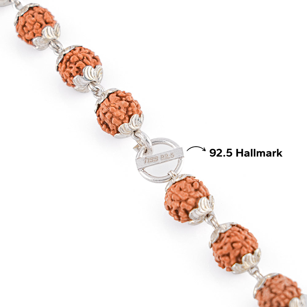 Rudraksha Silver Mala ( 8 – 9 mm Rudraksha Size)
