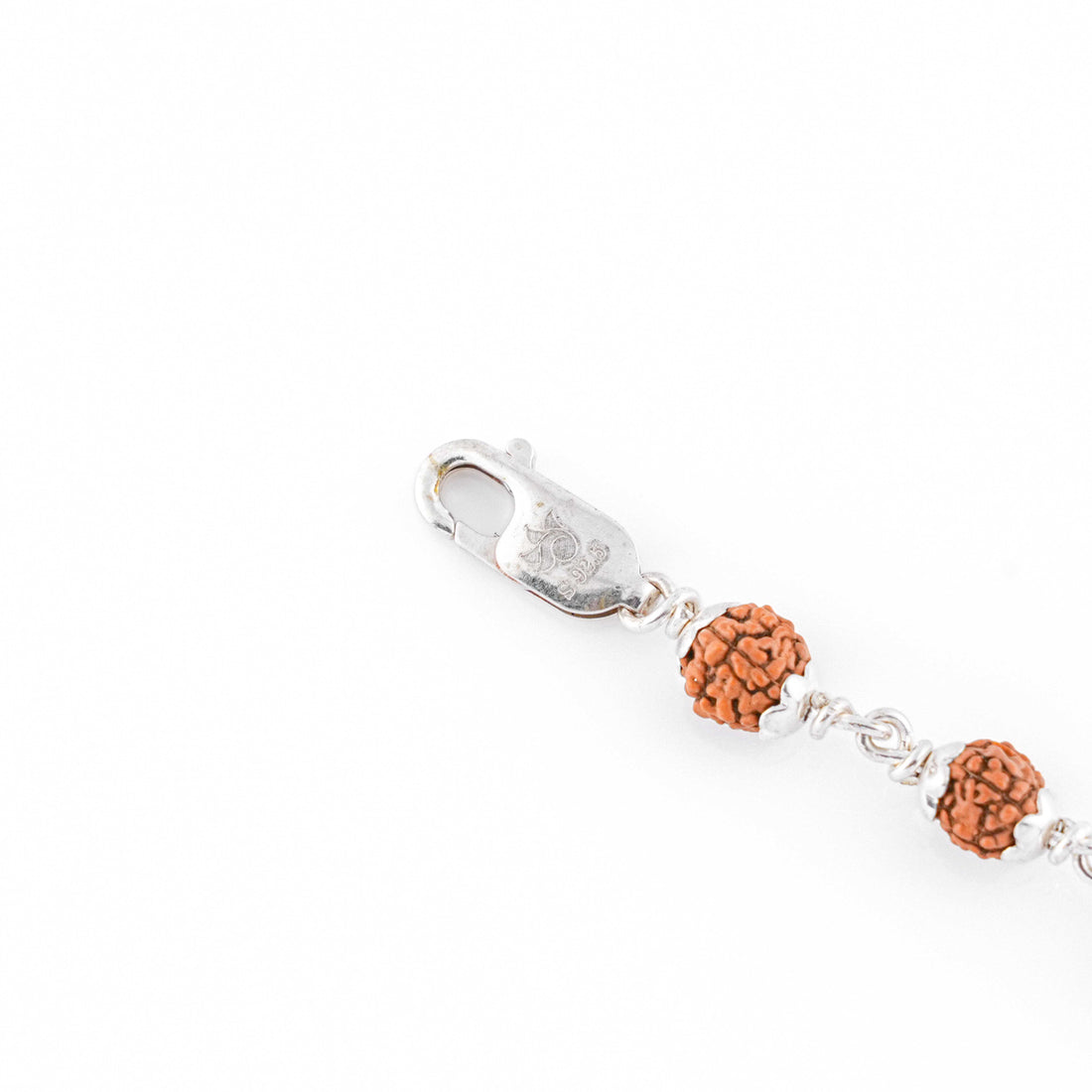 Rudraksha Silver Shiva Damru Bracelet Single