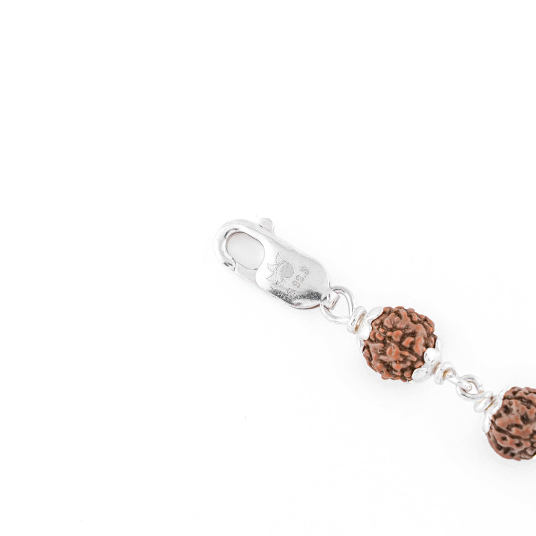 Rudraksha Silver Om Trishul Bracelet