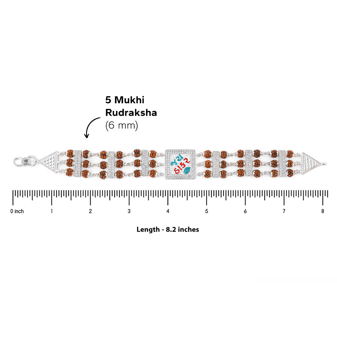 Rudraksha Silver Jay Thakar Brooch Bracelet