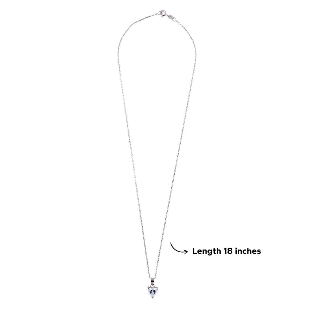 Silver Set Chain Heart-Shaped Pendant and Earrings with Stones for Women