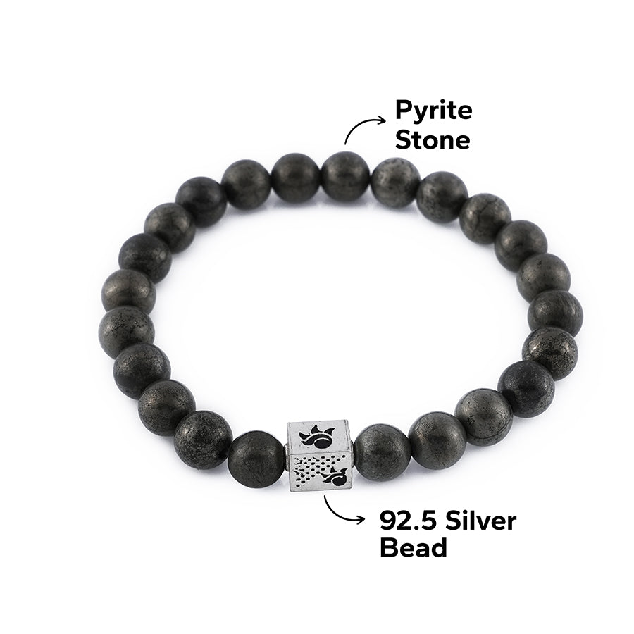 Pyrite Stone Beads Bracelet