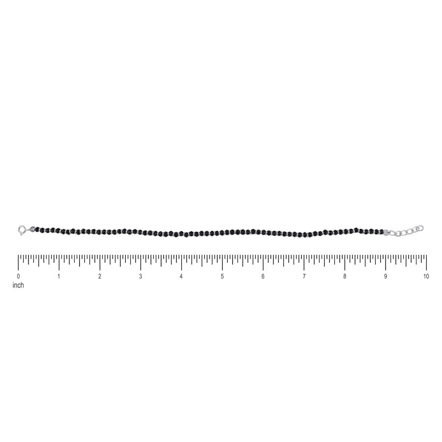 Real Black beads silver Anklets for women