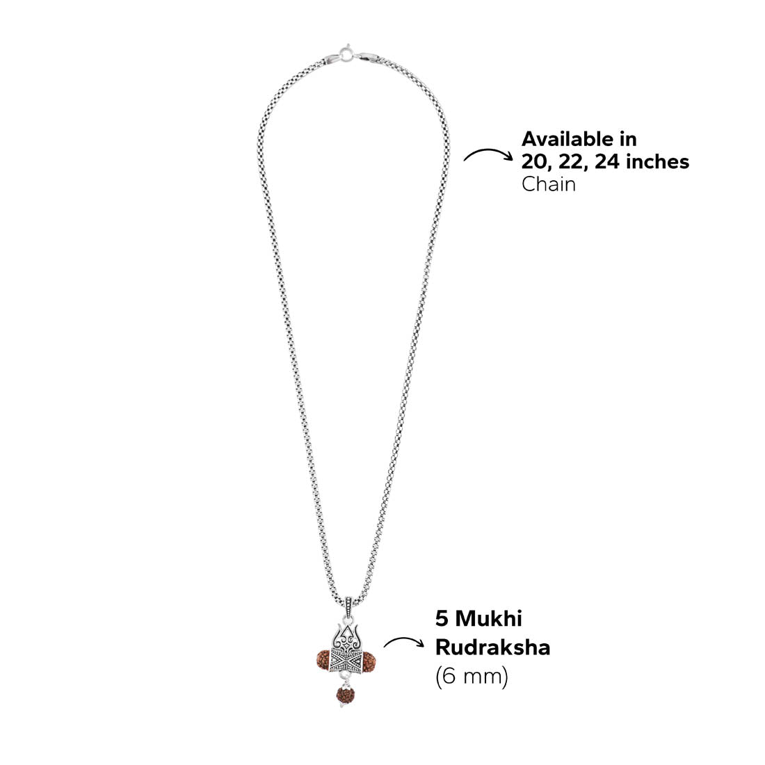 Rudraksha Trishul Damru Pendant