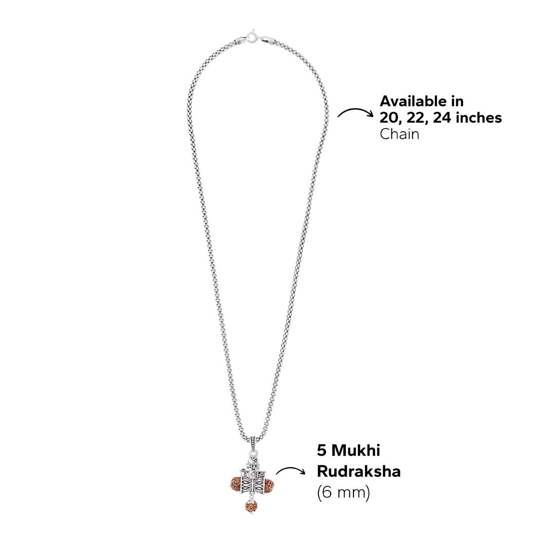 Rudraksha Om Namah Shivay Damru Pendant