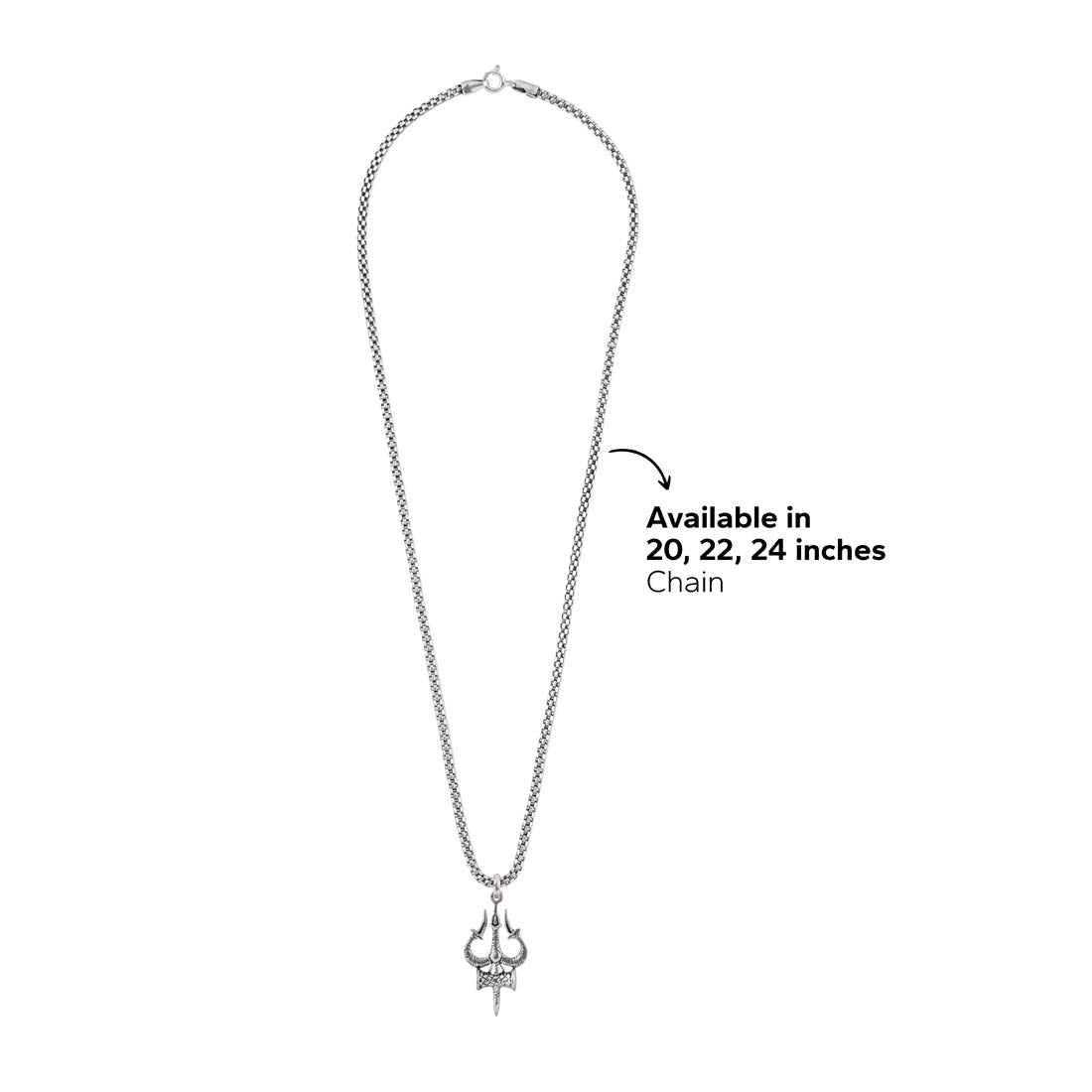 Silver Trishul Pendant