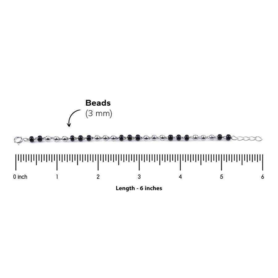 Real Black and Silver Beads Nazariya for Kids