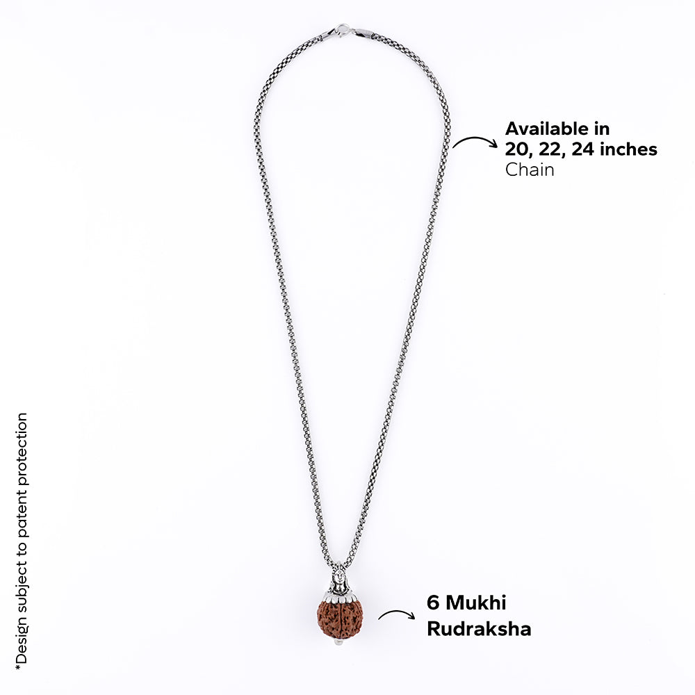 Adiyogi Pendant (6 Mukhi Nepali Rudraksha)